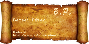Becsei Péter névjegykártya