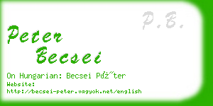 peter becsei business card